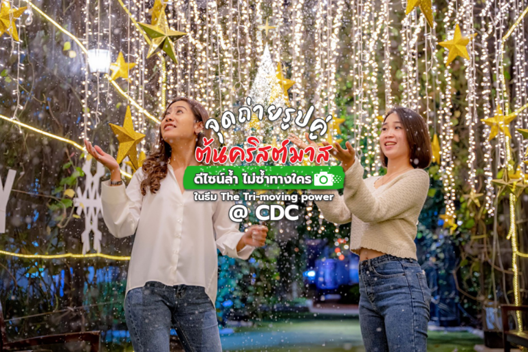 ถ่ายรูปคู่ต้นคริสต์มาส ดีไซน์ล้ำ ไม่ซ้ำทางใคร ในธีม The Tri-moving power ที่ CDC