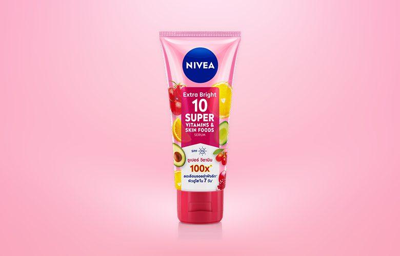 โลชั่นสูตรผิวขาว NIVEA Extra Bright 10 Super Vitamins & Skin Foods Serum
