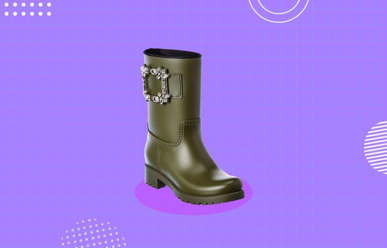 ROGER VIVIER Tempête Viv' Crystal-embellished Rubber Rain Boots