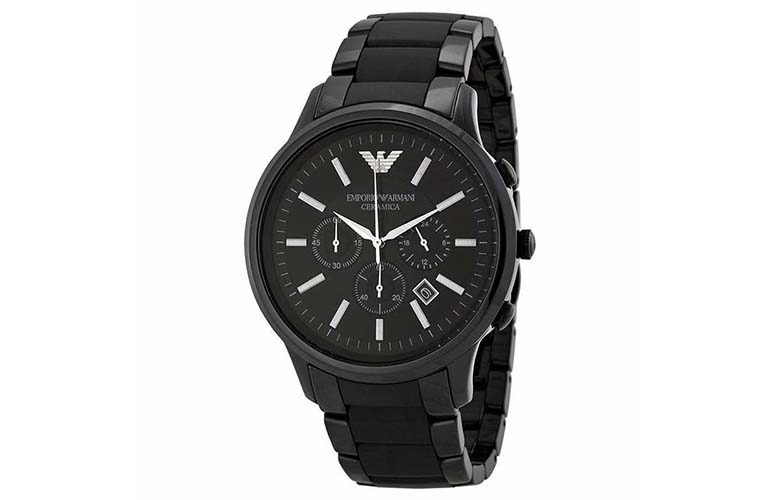 Emporio Armani นาฬิกาข้อมือ Ceramica Chronograph Black Dial Black รุ่น AR1451
