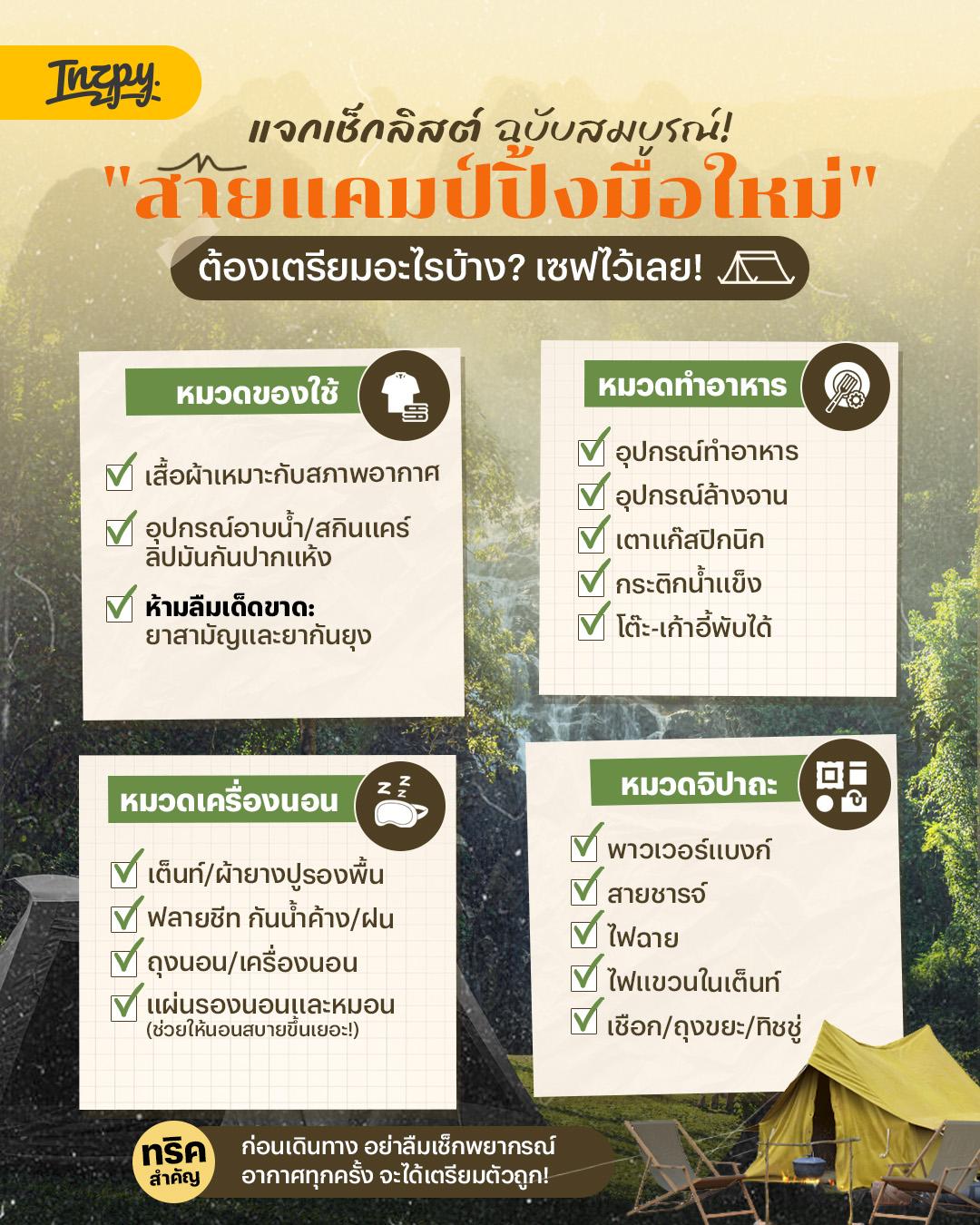อุปกรณ์สำหรับมือใหม่ สายแคมป์ปิ้ง