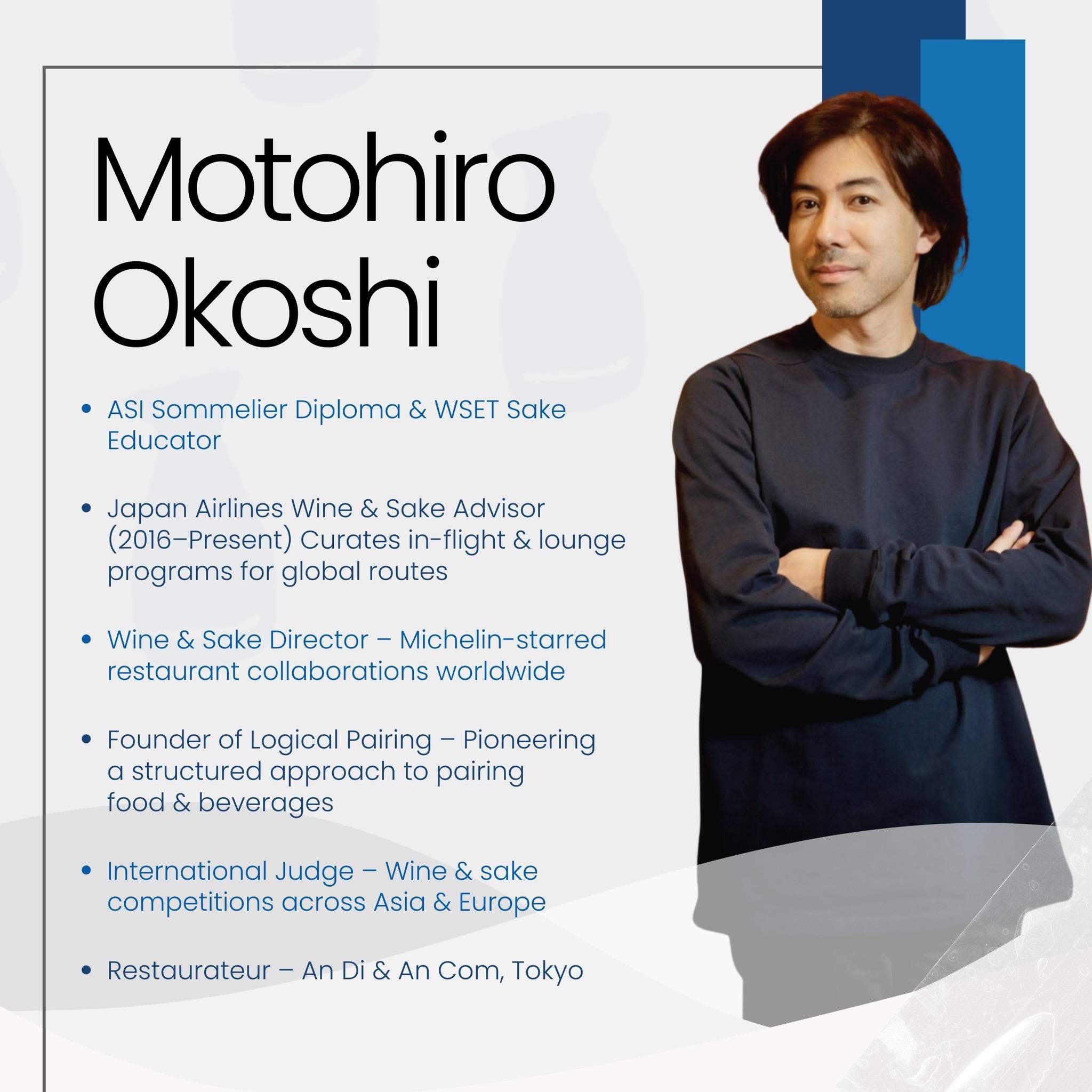 OKOSHI Motohiro (Sommelier & Wine Director, ผู้ก่อตั้ง Logical Sake Pairing)