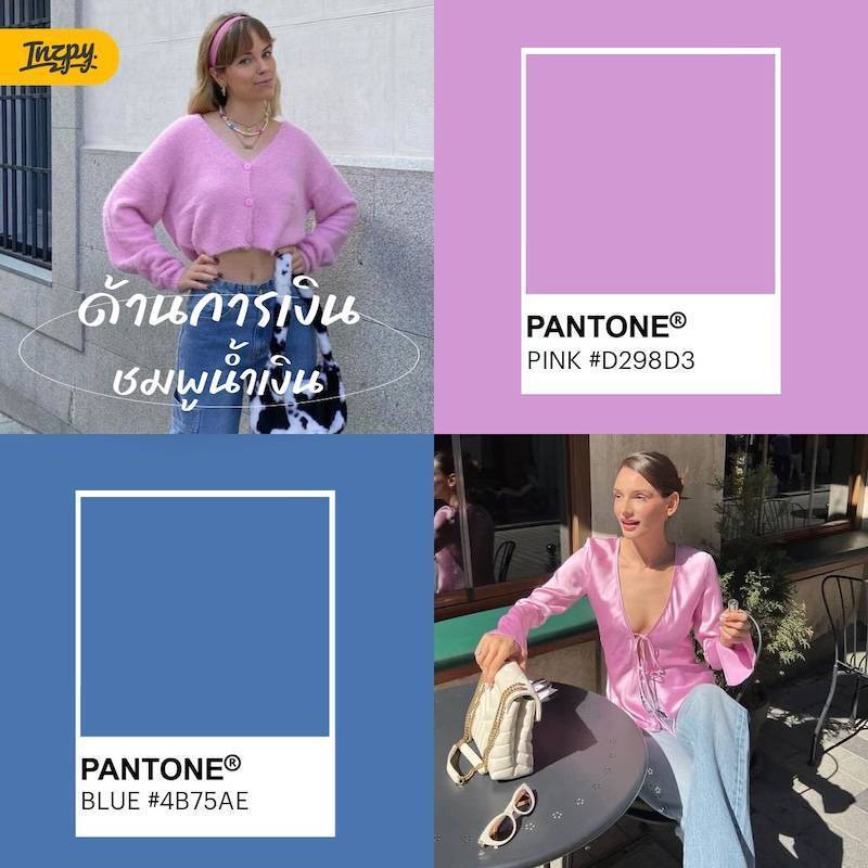 สีชมพูน้ำเงินด้านการเงิน