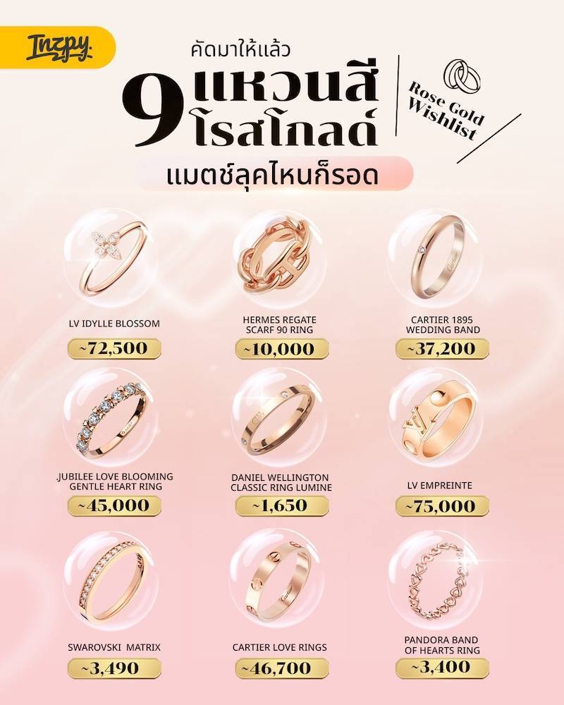 รวมแหวน Rose Gold ดีไซน์เก๋ คอมพลีทลุครับวาเลนไทน์