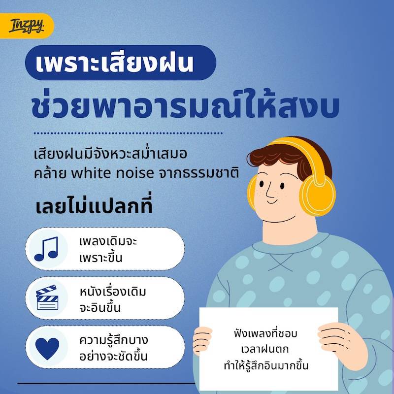 เพราะเสียงฝนช่วยพาอารมณ์ให้สงบ