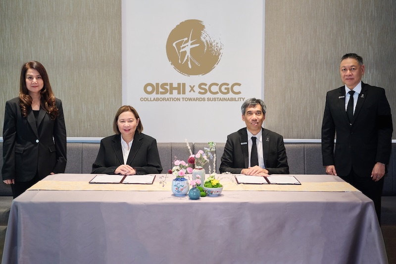 โออิชิ จับมือ เอสซีจีซี พัฒนาบรรจุภัณฑ์ EcoRevo ใช้จริงในร้านอาหาร